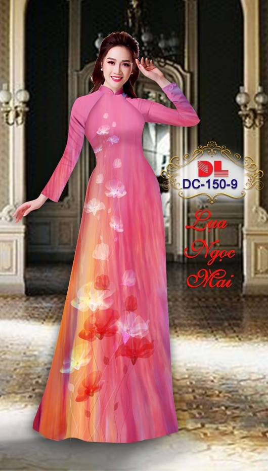 Vải Áo Dài Hoa In 3D AD DC150 26